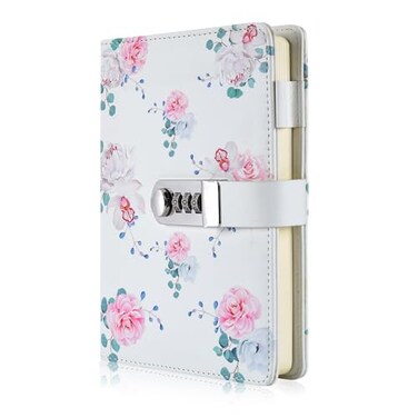 ARRLSDB A5 Creative Password Lock Diary PU Leather Journal with Combination Lock Password Notebook Locking Personal Diary Style 2