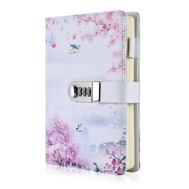 ARRLSDB A5 Creative Password Lock Journal PU Leather Combination Lock Diary Locking Journal Diary Style 4