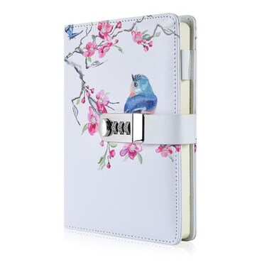ARRLSDB Creative Password Journal with Lock A5 PU Leather Diary with Combination Lock Password Notebook Locking Journal Diary Style 3