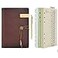 WONDERPOOL Leather Journal A6 Refillable 6 Ring Binder Notebook with Lined Paper and PenWriting Diary for Work Travel and Agenda Plan A6 Brown