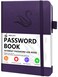 JXSELECT Elegant Password Book with Alphabetical Tabs Hardcover Password Book for Internet Website Address Login 52 x 76 Password Keeper and Organizer wNotes Section Back Pocket Purple