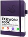 JXSELECT Elegant Password Book with Alphabetical Tabs Hardcover Password Book for Internet Website Address Login 52 x 76 Password Keeper and Organizer wNotes Section Back Pocket Purple