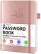 JXSELECT Elegant Password Book with Alphabetical Tabs Hardcover Password Book for Internet Website Address Login 52 x 76 Password Keeper and Organizer wNotes Section Back Pocket Rose Gold