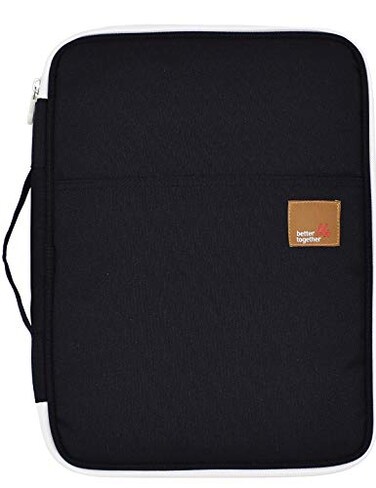 El-fmly Elfmly Travel Document Organizer A4 Document Holder Zipper Portfolio Organizer Portable Folder Pouch for Office Business Black