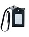 Teanea PU Leather Lanyard Meeting Notebook Neck Hanging Notepad with ID Slot and Pen 35X51inch Black