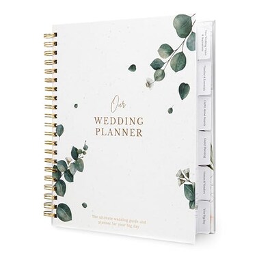Nook Theory Timeless Premium Wedding Planner Book and Organizer Wedding Planning Book Comprehensive Keepsake Countdown Binder Perfect Engagement Gift for Women 11 x 9 Eucalyptus