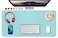 SUJAYU Dual Sided PU Leather Desk Pad Mouse Pad Office Desk Mat NonSlip Laptop Desk Pad Waterproof Desk Writing Pad for Office and Home 315 x 157 Light BlueSliver