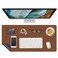 LinkGro Writing Desk Pad Laptop Mat PU Leather Desk Blotter Pad Waterproof Durable Desk Mat DualSided Writing Mat 16 X 24 Inch AntiSlip Table Pad Protector for Office Home Espresso BrownMidnight Blue