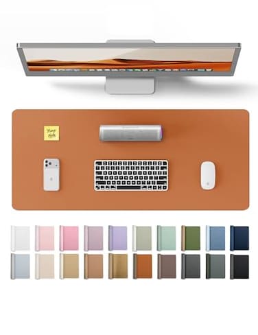 YSAGi Desk Pad Protector Large Mouse Mat NonSlip PU Leather Waterproof Laptop Desk Blotter Writing Pad for Office and Home 236 x 138 Brown
