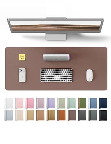 YSAGi Leather Desk Protector Office Mat Large Mouse Mat NonSlip PU Leather Blotter Laptop Pad Waterproof Writing Pad for Office and Home Chocolate 236 x 138
