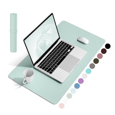 YSAGi NonSlip Leather Desk Pad Waterproof Laptop Computer Desk Keyboard Mat Table Protector Blotter Mat Large Mouse Pad for OfficeWorkHomeDecorMint Green 236 x 137