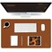 K KNODEL Small Office Leather Desk Mat Mouse and Keyboard Pad Computer and Laptop Mat Desktop Protector and Cover Writing Pad and Blotter 236x138 Brown