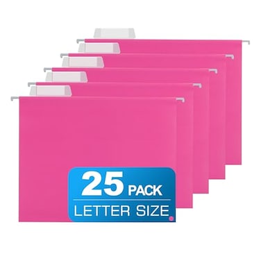 YNXPTBNC 25 Packs Hanging File Folders PinkLetter Size 85x11Hanging File Folders with 15cut TabsFile Folders for Filing Cabinet with TabsDesigned for Bulky FilesIdeal OfficeSchool Classroom