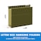 RAZCC Extra Capacity Hanging File Folders 30 Pack Letter Size Reinforced Hanging Folders with Heavy Duty 3 Inch Expansion for Bulky Files Filing Cabinet Adjustable Tabs Green