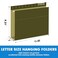 RAZCC Extra Capacity Hanging File Folders 60 Pack Letter Size Reinforced Hanging Folders with Heavy Duty 2 Inch Expansion for Bulky Files Filing Cabinet Adjustable Tabs Green