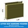RAZCC Extra Capacity Hanging File Folders 60 Pack Letter Size Reinforced Hanging Folders with Heavy Duty 2 Inch Expansion for Bulky Files Filing Cabinet Adjustable Tabs Green