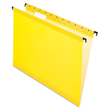 Pendaflex SureHook Reinforced Hanging Folders Letter Size Yellow 15 Cut 20BX 6152 15 YEL
