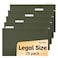 SUNEE Hanging File Folders Legal Size25 Pack Reinforced Hang Folders Adjustable 15Cut Tabs Designed for Bulky Files Filing Cabinet Standard Green