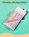 Smarpau 60pcs Zipper Pencil Pouch 93 x 47 Small Pencil Cases Bulk Waterproof Mesh Zipper Pouch Bags for Organizing Travel Office