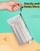 Smarpau 60pcs Zipper Pencil Pouch 93 x 47 Small Pencil Cases Bulk Waterproof Mesh Zipper Pouch Bags for Organizing Travel Office