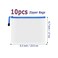 AUSTARK 10 Pcs Zipper File Bags Waterproof Plastic Mesh Pouch for Office School Board Game Storage Bags A5 Size 92x67 White and Blue