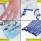 AUSTARK 10 Pcs Zipper File Bags Waterproof Plastic Mesh Pouch for Office School Board Game Storage Bags A5 Size 92x67 White and Blue
