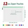 AUSTARK Plastic Mesh Zipper Pouch 12Pcs Zipper File Bags with Label Pocket A3 Size 169x12in White