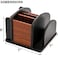DEAYOU Wood Rotating Remote Caddy Spinning Remote Control Holder for Table 6Compartment Wooden Revolving Office Supplies Desktop Storage Organizer for Pen Pencil Mail Desk Home Living Room
