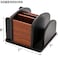 DEAYOU Wood Rotating Remote Caddy Spinning Remote Control Holder for Table 6Compartment Wooden Revolving Office Supplies Desktop Storage Organizer for Pen Pencil Mail Desk Home Living Room