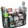 MONBLA Desk Supplies Organizer Multifunctional Stationery Caddy Mesh Oval Pencil Holder Desk Office Supplies Organizer 9 Compartments with Drawer for Note Pads Black