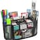 MONBLA Desk Supplies Organizer Multifunctional Stationery Caddy Mesh Oval Pencil Holder Desk Office Supplies Organizer 9 Compartments with Drawer for Note Pads Black