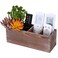 WuGeShop Wood Remote Control Holder 4 Compartments Rustic Wooden Table Remote Caddy Multiuse Desktop TV Remote Storage Organizers for Controller Phones Stationery Office Supplies