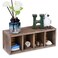 WuGeShop Wood Remote Control Holder 4 Compartments Rustic Wooden Table Remote Caddy Multiuse Desktop TV Remote Storage Organizers for Controller Phones Stationery Office Supplies