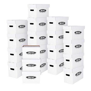BCW Short Comic Storage Box 20 Pack Holds 150175 CurrentSilver Age Comics Stackable Durable 200 lb Strength
