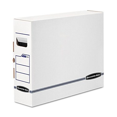 Bankers Box 12 Pack XRAY BasicDuty File Storage Boxes Standard Setup Secure Tab Lock Closure WhiteBlue