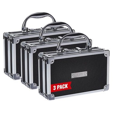 Vaultz Locking Medicine Case with Combination Lock Portable Lock Box Briefcase for Medications Cash Valuables Organized Storage Case with Handle 3 Pack