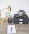 Bigso Box of Sweden Birger 2Drawer Fiberboard Label Frame Document Letter Box Desktop Drawers for Loose Papers Documents with Metal Label Holder 131 x 10 x 57 Dark Grey