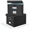 Huolewa File Organizer Boxes with Lids Collapsible Linen Hanging Filing Storage Boxes with Plastic Slide for OfficeDecorHome Filling System for FileFoldersDocument Storage 2 Pack