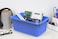 Storex Small Cubby Bins Plastic Storage Containers for Classroom with NonSnap Lid 122 x 78 x 51 inches Blue62408U05C Pack of 5