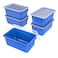 Storex Small Cubby Bins Plastic Storage Containers for Classroom with NonSnap Lid 122 x 78 x 51 inches Blue62408U05C Pack of 5