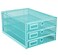 Annova Desk Organizer Wire Mesh 3 Tier Sliding Drawers Paper SorterMultifunctionalPremium Solid Construction for Letters Documents Mail Files Paper Kids Art Supplies Turquoise