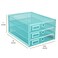 Annova Desk Organizer Wire Mesh 3 Tier Sliding Drawers Paper SorterMultifunctionalPremium Solid Construction for Letters Documents Mail Files Paper Kids Art Supplies Turquoise