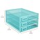 Annova Desk Organizer Wire Mesh 3 Tier Sliding Drawers Paper SorterMultifunctionalPremium Solid Construction for Letters Documents Mail Files Paper Kids Art Supplies Turquoise