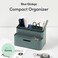 BLUE GINKGO Compact Desk Organizer Small 5Compartment Half Drawer Storage Pen Holder Stationery Organizer for Desktop Vanity Shelf Made in Korea Green