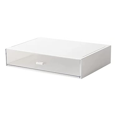kulusion Desk Organizer with Drawers Stackable Storage Drawers Plastic Compact Desk Storage Box Great for Office School Home Small Space 1drawers White