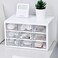 MYKASEN Desk Storage Organizer with 9 Drawers Clear Plastic Storage Cabinet Stackable Desk Storage Box for Makeup Office Craft Hardware Art Supplies 98x63x59inchWhite
