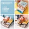 DETEIN 2 PACK Stackable Desk Organizer with Drawer Desktop Storage Drawer Box Plastic Desk Stationery Organizer for Office Supplies Pens Mails Makeup Letters Blue M 1 Drawer Pack of 2