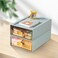 DETEIN 2 PACK Stackable Desk Organizer with Drawer Desktop Storage Drawer Box Plastic Desk Stationery Organizer for Office Supplies Pens Mails Makeup Letters Blue M 1 Drawer Pack of 2