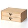 KIRIGEN Wooden Desk Organizer with 2 Drawers Solid Wood Desktop Storage Cabinet Shallow Office Drawer Organizer for Printer Paper and Mail No Assembly 1378 W x 106 D x 59 H Inch FAXNA