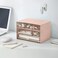 MILULUGO Desk Organizer with 6 Drawers Makeup Organizer Plastic Makeup Storage Cosmetic Storage Organizer Desk Storage Box Bathroom Organization Boxes Desktop Storage BoxPink